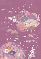 Japanese style pattern background or cover design. vector