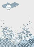 Japanese style pattern background or cover design. vector