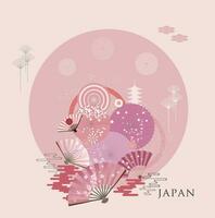 Japanese style pattern background or cover design. vector