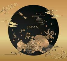 Japanese style pattern background or cover design. vector