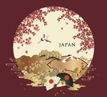 Japanese style pattern background or cover design. vector