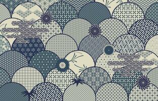 Japanese style pattern background or cover design. vector