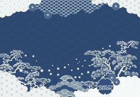 Japanese style pattern background or cover design. vector