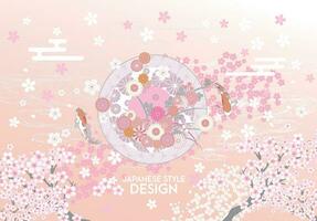 Japanese style pattern background or cover design. vector