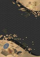 Japanese style pattern background or cover design. vector