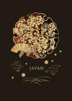 Japanese style pattern background or cover design. vector