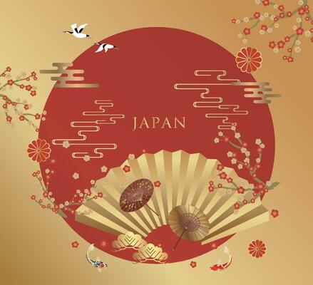 Japanese style pattern background or cover design.