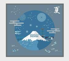 Japanese style pattern background or cover design. vector