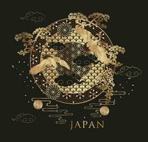 Japanese style pattern background or cover design. vector