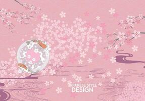 Japanese style pattern background or cover design. vector