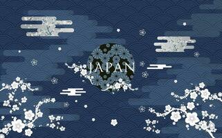 Japanese style pattern background or cover design. vector