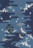 Japanese style pattern background or cover design. vector