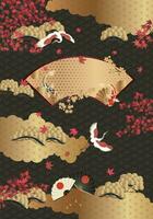 Japanese style pattern background or cover design. vector