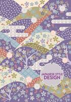 Japanese style pattern background or cover design. vector