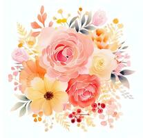 AI generated pink floral illustration photo