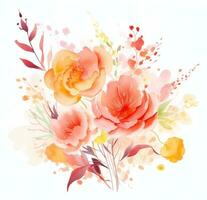 AI generated pink floral illustration photo