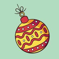 A Christmas Ball,Wave Line Christmas Ball with Yellow, Pink, Blue and Green Colors vector