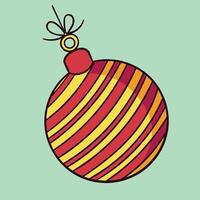 un Navidad bola, ola línea Navidad pelota con amarillo, rosa, azul y verde colores vector