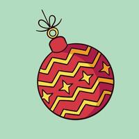 A Christmas Ball,Wave Line Christmas Ball with Yellow, Pink, Blue and Green Colors vector