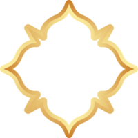 Islamic golden frame shape. Ramadan window with ornament. Oriental decoration design. Arabian traditional element and sign. png