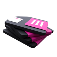 unique 3d rendering Diskette floppy disk icon simple.Realistic vector illustration png