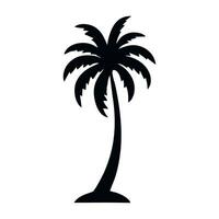 Palm tree silhouette icon. Tropical black jungle plants. Vector on white background