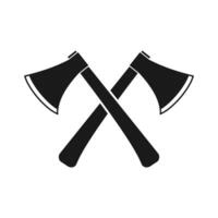 Crossed black axes icon isolated on white background. Vector illustration