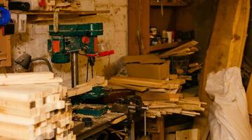 old garage full of tools and stuff photo