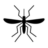 Mosquito silhouette icon isolated on white background. Vector illustration
