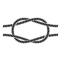 Square knot icon. Two twisted ropes intertwined. Flat knot. Reef knot. vector