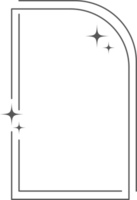 estético marco forma. contorno mínimo gráfico elementos con estrellas. resumen boho arco con destellos de moda geométrico modelo para póster y historia. png