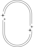 estético marco forma. contorno mínimo gráfico elementos con estrellas. resumen boho arco con destellos de moda geométrico modelo para póster y historia. png