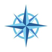 Rose of wind icon and compass vector in black and white color isolated on white background.