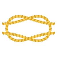 Square knot icon. Two twisted ropes intertwined. Flat knot. Reef knot. vector