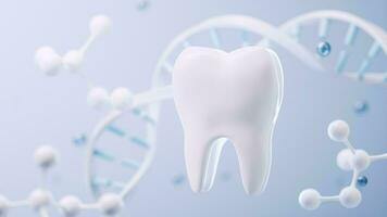 Tooth and biological concept background, 3d rendering. video