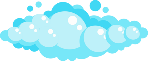 Cartoon soap foam set with bubbles. Light blue suds of bath, shampoo, shaving, mousse. png