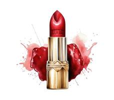 AI generated lipstick watercolors print with heart photo