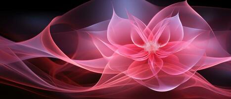 AI generated female cancer awareness symbol, pink petals photo