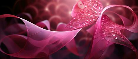 AI generated female cancer awareness symbol, pink petals photo