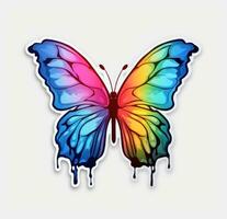 AI generated butterfly watercolor water dripping photo