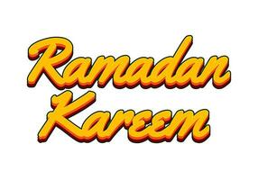 Ramadan kareem. Text effect in yellow color with 3D look vector