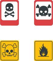 Danger Warning Attention Icon With Simple Decoration. Isolated Vector Icon Set.