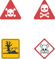 Danger Warning Attention Icon With Simple Decoration. Isolated Vector Icon Set.