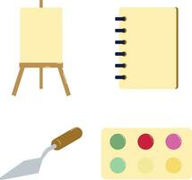 Set of Art Supplies. In Flat Design Style. Isolated Vector Icon