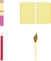 Set of Art Supplies. In Flat Design Style. Isolated Vector Icon