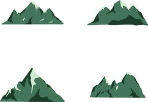 Set of International Mountain Day. Isolated On White Background. Vector Illustration.