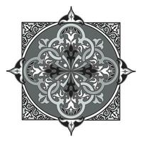 Decorative arabesque and ornamental mandala symbols set isolated vector