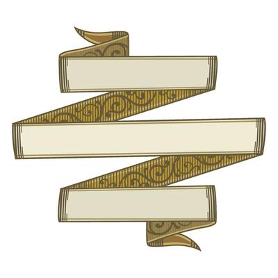 Hand drawn horizontal banners set with retro style ribbons decoration elements isolated vector illustration