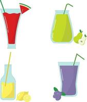 Fruit Juice Smoothie Icon Collection. With Flat Design. Vector Illustration.