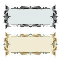 Hand drawn horizontal banners set with retro style ribbons decoration elements isolated vector illustration